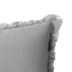 Coussin en lin, bords effilés 'Deko&co'