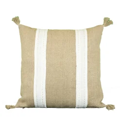 Coussin en lin et coton déhoussable (45x45 cm - Blanc)
