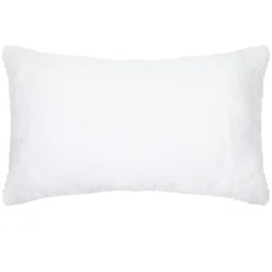 Coussin en polaire avec message brodé "Cosy" (30x50 cm - Ecru)