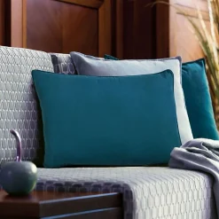 Coussin en suédine bleu intense 60x40