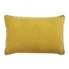 Coussin en suédine jaune 60x40
