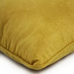Coussin en suédine jaune 60x40