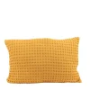 Coussin en tissu gauffré jaune 40x60cm