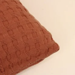 Coussin en tissu gauffré orange 45x45cm
