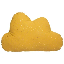Coussin enfant Berlingot nuage - coton - jaune ocre - 45x28 cm - Atmosphera
