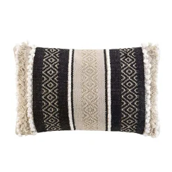 Coussin ethnique avec fils lurex (30x50 cm - Multicolore)