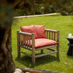 Coussin extérieur imperméable et déhoussable MINORQUE (70x70 cm - Terracotta)