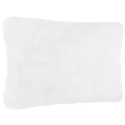 Coussin fausse fourrure - blanc 45x30 cm - Atmosphera