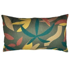 Coussin feuillage vert kaki L.50 x l.30 x ep.4 cm Ornami