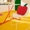 Coussin forme pomme Sodeco rouge et vert l.50 x l.50 cm