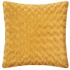 Coussin fourrure bouclé jaune ocre - 45x45 cm - Atmosphera
