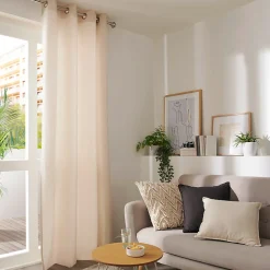 Coussin GoodHome Hiva coloris naturel 45 x 45 cm
