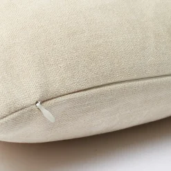 Coussin GoodHome Pahea coloris naturel 45 x 45 cm