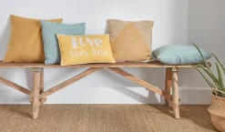 Coussin GoodHome Taowa jaune 50 x 50 cm