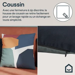 Coussin Habra imprimé géométrique multicouleurs L.45 x l.45cm GoodHome