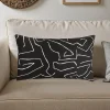 Coussin Halia noir et blanc L.50 x l.30 cm