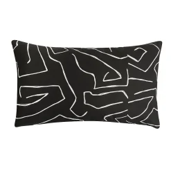 Coussin Halia noir et blanc L.50 x l.30 cm