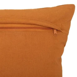 Coussin Hary - motifs brodés - coton - jaune ocre - 45x45 cm - Atmosphera
