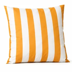 Coussin imperméable déhoussable à rayures ARCACHON (70x70 cm - Jaune)