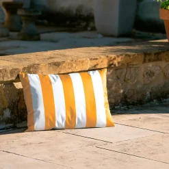 Coussin imperméable déhoussable à rayures ARCACHON (60x40 cm - Jaune)