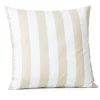 Coussin imperméable déhoussable à rayures ARCACHON (70x70 cm - Lin)