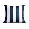 Coussin imperméable déhoussable à rayures ARCACHON (50x50 cm - Bleu Foncé)
