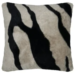 Coussin imprimé zèbre (45x45 cm - Taupe)