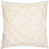 Coussin Inca - coton tufté - ivoire - 40x40 cm - Atmosphera
