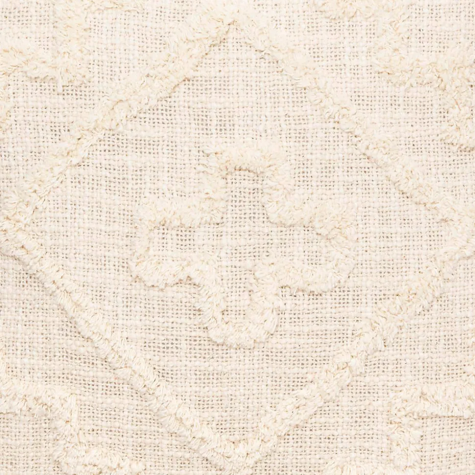 Coussin Inca - coton tufté - ivoire - 40x40 cm - Atmosphera