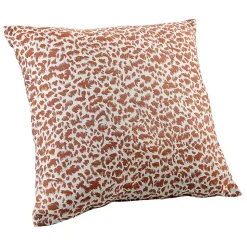 Coussin jacquard abstrait texturé style naturel (45x45 cm - Orange Foncé)
