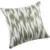 Coussin jacquard motif ikat (45x45 cm - Kaki)