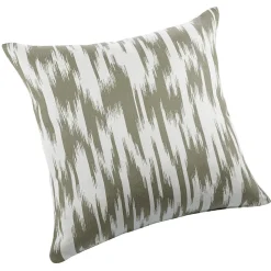 Coussin jacquard motif ikat (45x45 cm - Kaki)