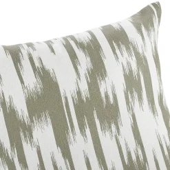 Coussin jacquard motif ikat (45x45 cm - Kaki)
