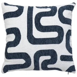 Coussin jacquard Safina bleu égéen 40x40cm - Atmosphera