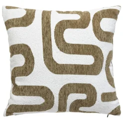 Coussin jacquard Safina vert kaki 40x40cm - Atmosphera