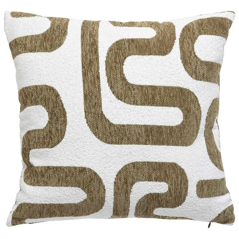 Coussin jacquard Safina vert kaki 40x40cm - Atmosphera