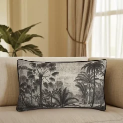 Coussin jungle Chambray JBY Creation L.50 x H.30 cm