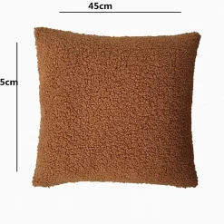 Coussin Kanosh GoodHome marron caramel L.45 x l.45 x ep.80 cm