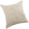 Coussin lin et coton rayures tuftées (50x50 cm - Lin)