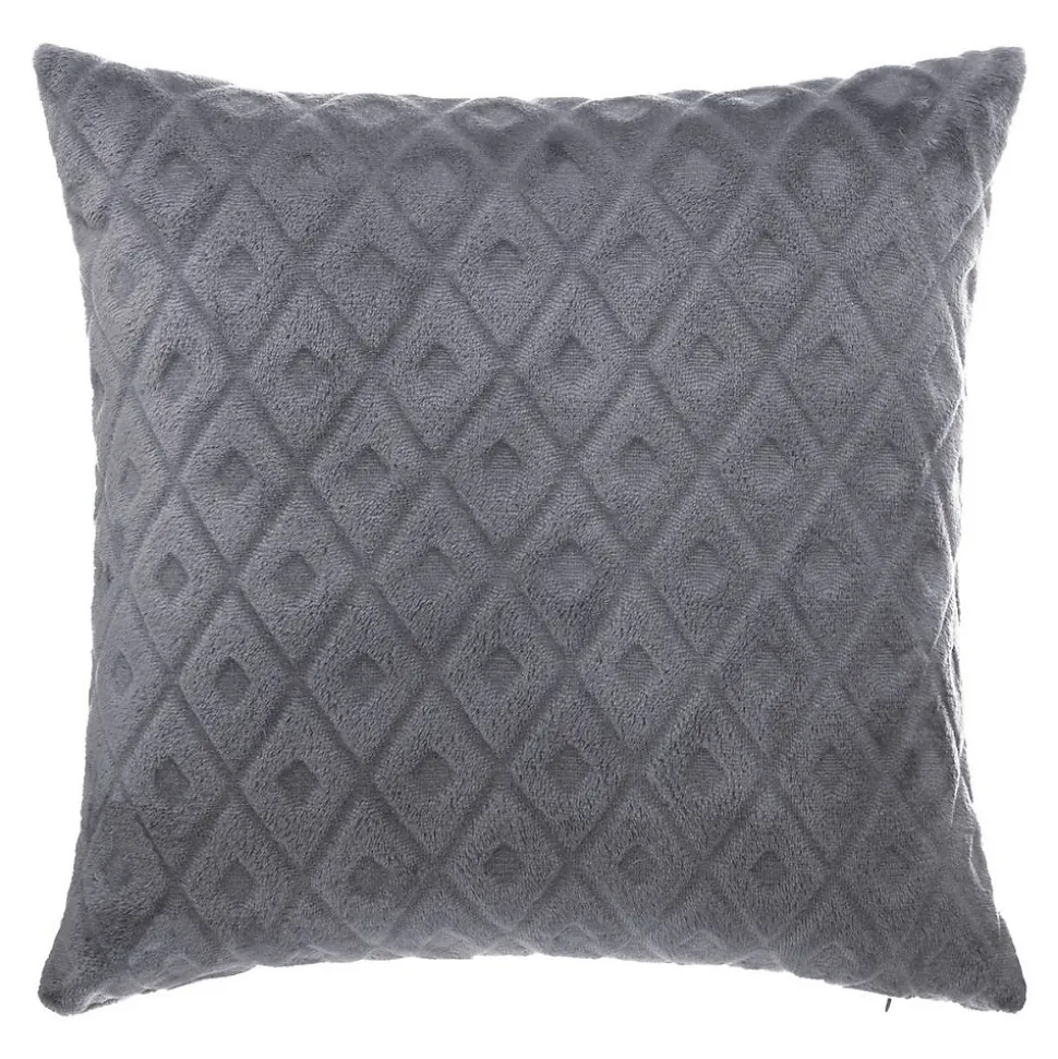 Coussin losanges - flanelle - gris foncé - 40x40 cm - Atmosphera