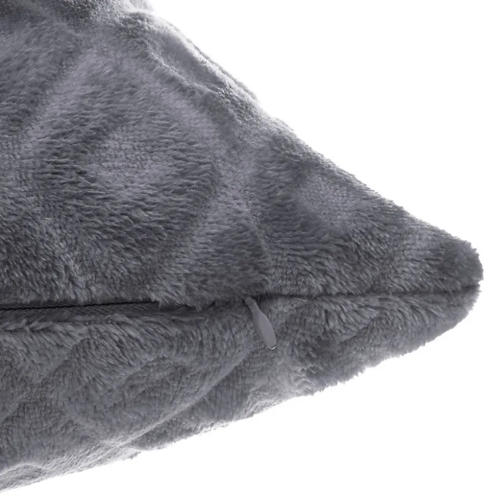 Coussin losanges - flanelle - gris foncé - 40x40 cm - Atmosphera