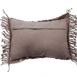 Coussin macramé en coton tressé violet clair 40x60