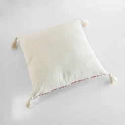 Coussin motif floral Rehati GoodHome rose et blanc l.45 x L.45 cm