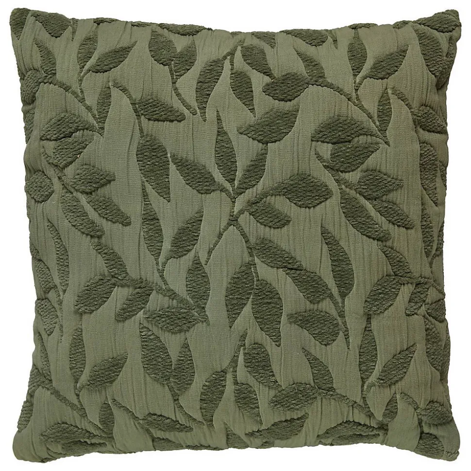 Coussin motif jacquard Lehto coton vert clair 50x50cm - Atmosphera