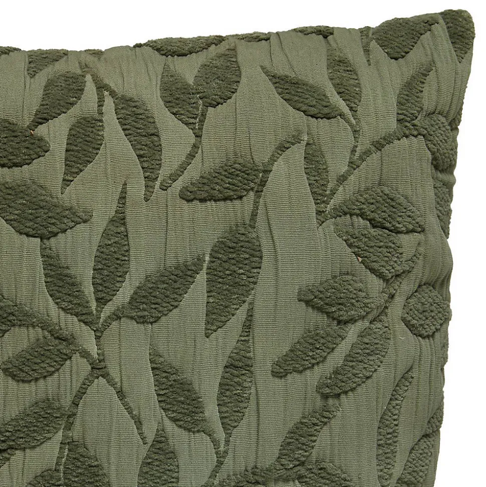 Coussin motif jacquard Lehto coton vert clair 50x50cm - Atmosphera