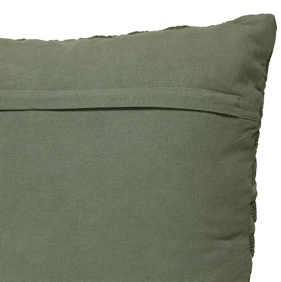 Coussin motif jacquard Lehto coton vert clair 50x50cm - Atmosphera