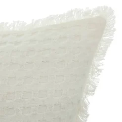 Coussin nid d'abeille Widdy 30x50cm blanc ivoire - Atmosphera