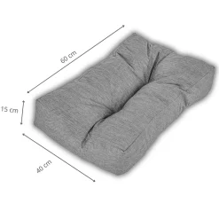 Coussin palette angle en polyester BANANAIR 60x40 cm Gris