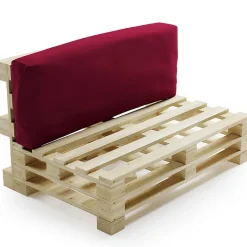 Coussin Palette Déhoussable Imperméable Dossier BANANAIR 120 x 40 cm Rouge
