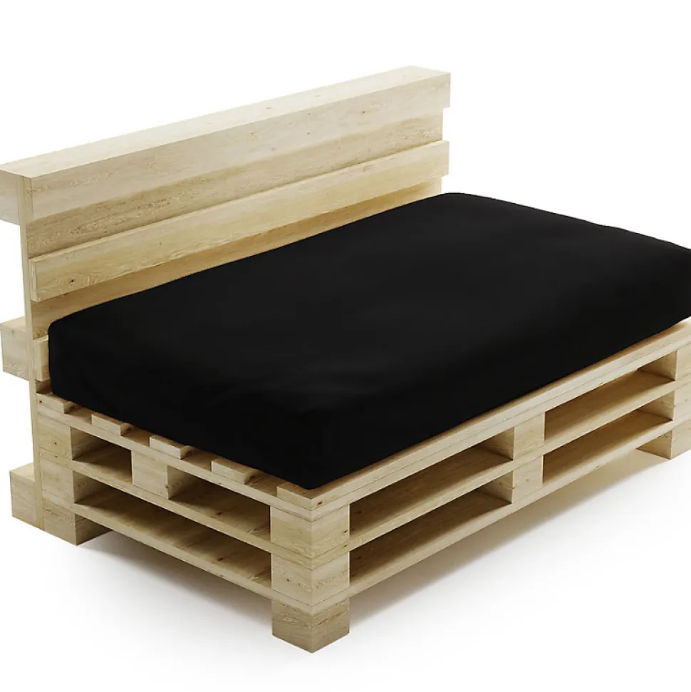 Coussin Palette Déhoussable Imperméable Assise BANANAIR 120 x 80 cm Noir